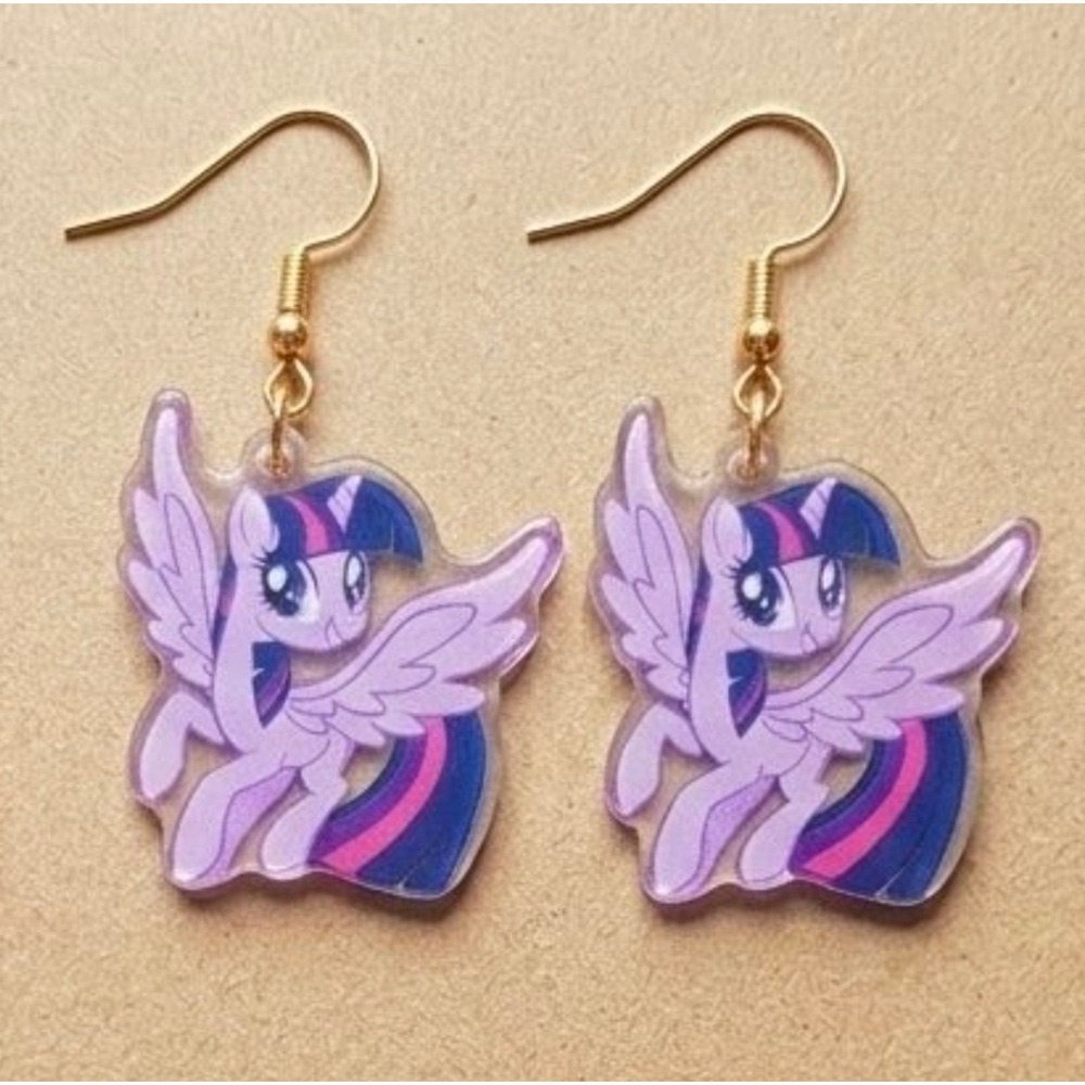 My Little Pony Inspired Earrings! Twilight Sparkle! Handmade! Hypo-Allergenic!